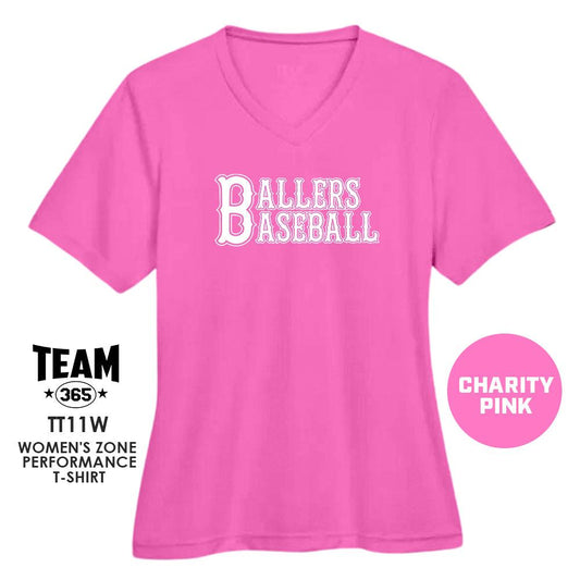 Ballers Baseball V1 2024 Edition - CHARITY PINK - Cool & Dry Performance Women's Shirt - 83Swag