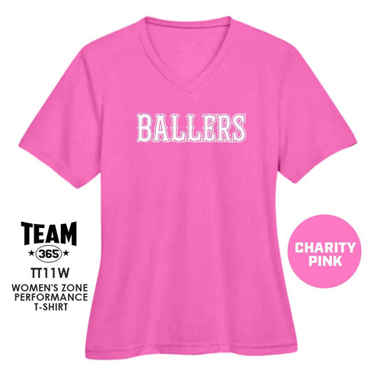 Ballers Baseball V2 2024 Edition - CHARITY PINK - Cool & Dry Performance Women's Shirt - 83Swag