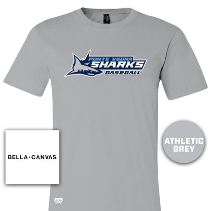 Bella + Canvas 3001C Unisex Jersey T-Shirt - Ponte Vedra Sharks Baseball - 83Swag