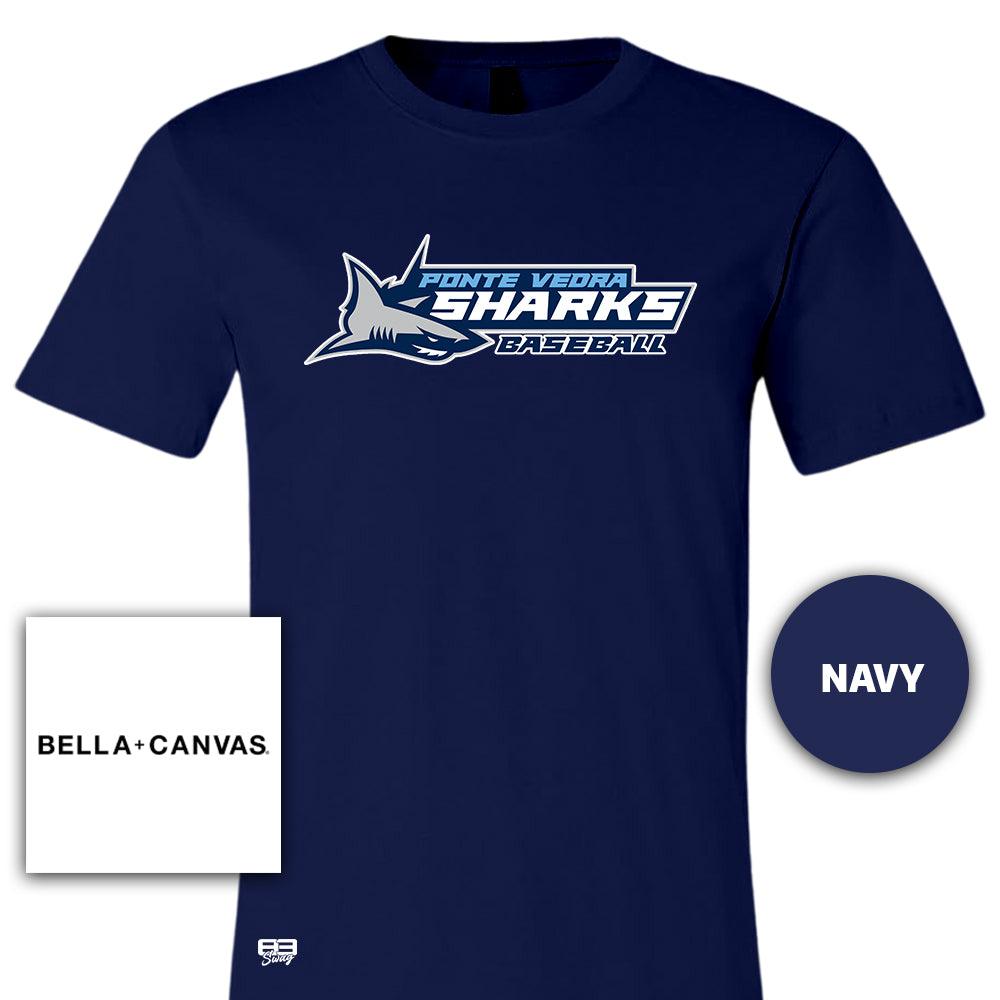 Bella + Canvas 3001C Unisex Jersey T-Shirt - Ponte Vedra Sharks Baseball - 83Swag