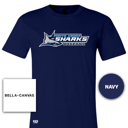 Bella + Canvas 3001C Unisex Jersey T-Shirt - Ponte Vedra Sharks Baseball - 83Swag