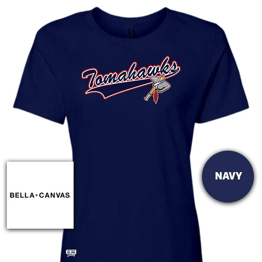 Bella + Canvas B6400 Women's Relaxed Jersey Short-Sleeve T-Shirt - Land O Lakes Tomahawks Baseball - 83Swag