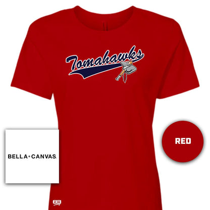 Bella + Canvas B6400 Women's Relaxed Jersey Short-Sleeve T-Shirt - Land O Lakes Tomahawks Baseball - 83Swag