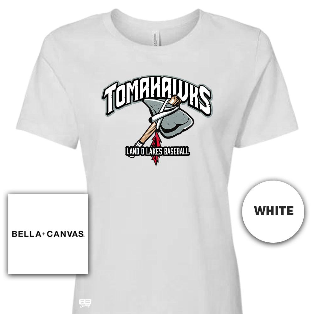 Bella + Canvas B6400 Women's Relaxed Jersey Short-Sleeve T-Shirt - Land O Lakes Tomahawks Baseball OG - 83Swag