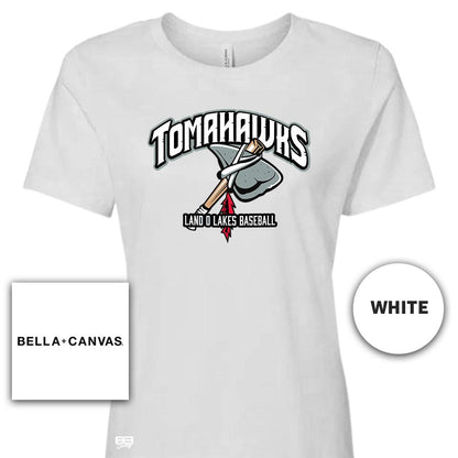 Bella + Canvas B6400 Women's Relaxed Jersey Short-Sleeve T-Shirt - Land O Lakes Tomahawks Baseball OG - 83Swag