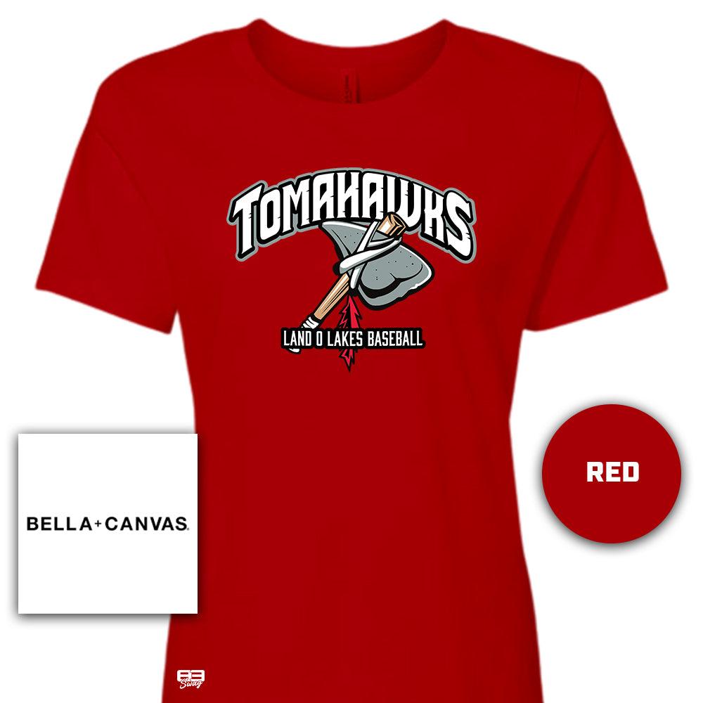 Bella + Canvas B6400 Women's Relaxed Jersey Short-Sleeve T-Shirt - Land O Lakes Tomahawks Baseball OG - 83Swag