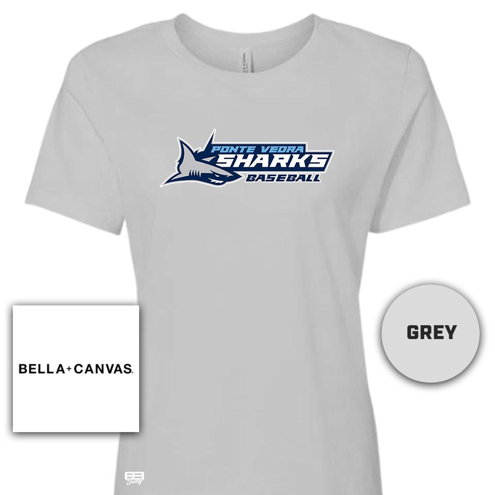 Bella + Canvas B6400 Women's Relaxed Jersey Short-Sleeve T-Shirt - Ponte Vedra Sharks Baseball - 83Swag