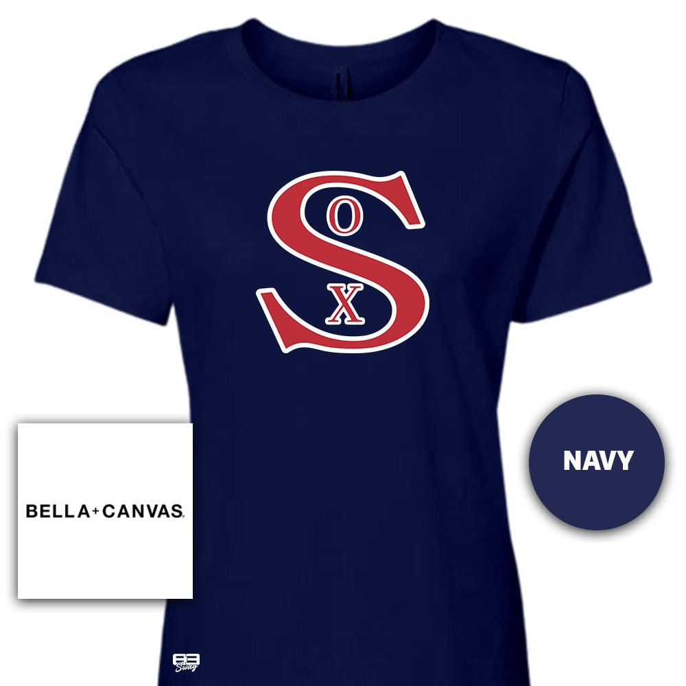 Bella + Canvas B6400 Women's Relaxed Jersey Short-Sleeve T-Shirt - Red Sox Baseball - Wichita KS - 83Swag