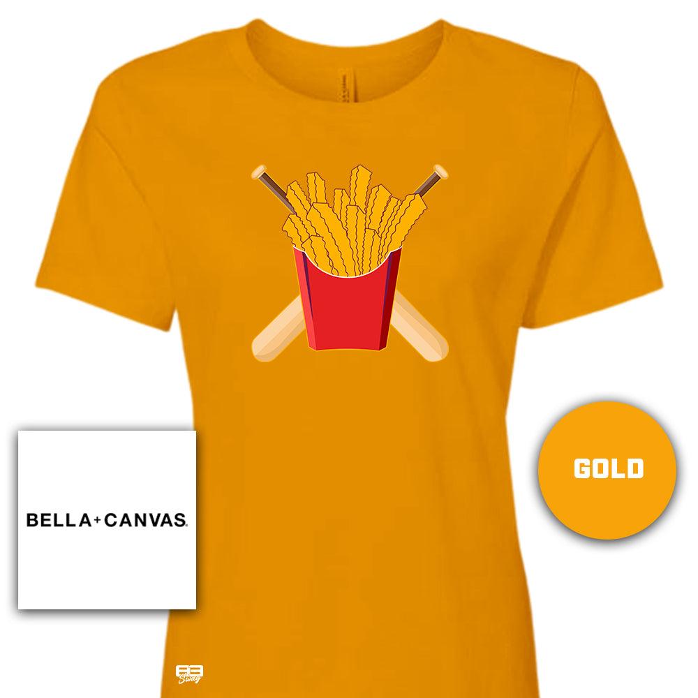 Bella + Canvas B6400 Women's Relaxed Jersey Short-Sleeve T-Shirt - Team Rally Fries Baseball - 83Swag