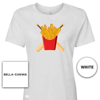 Bella + Canvas B6400 Women's Relaxed Jersey Short-Sleeve T-Shirt - Team Rally Fries Baseball - 83Swag