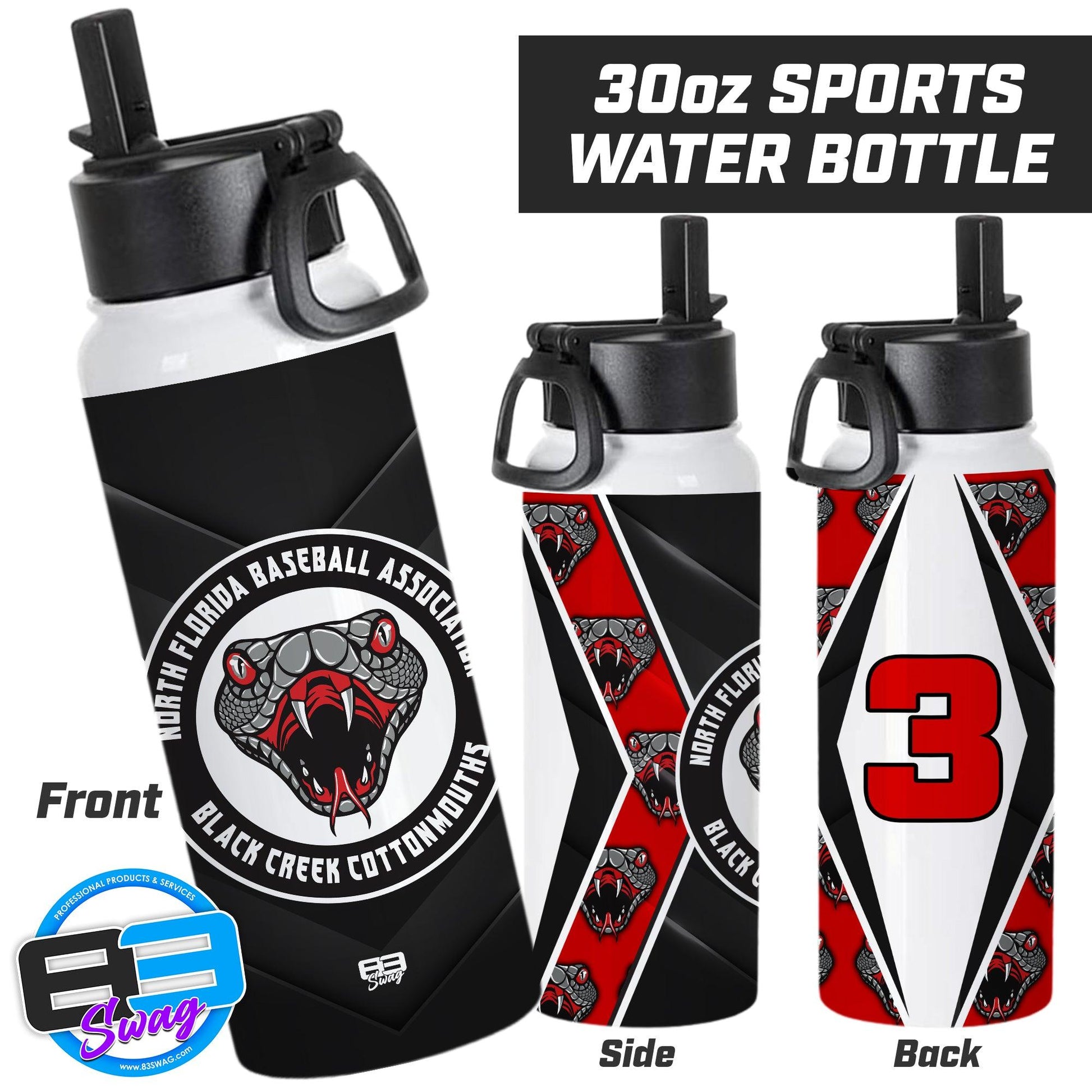 Black Creek Cottonmouths - 30oz Sports Tumbler - 83Swag