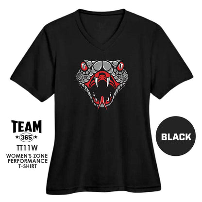 Black Creek Cottonmouths - LOGO 2 - Cool & Dry Performance Women's Shirt - MULTIPLE COLORS AVAILABLE - 83Swag