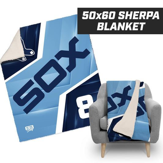 Blue Sox - 50”x60” Plush Sherpa Blanket - 83Swag