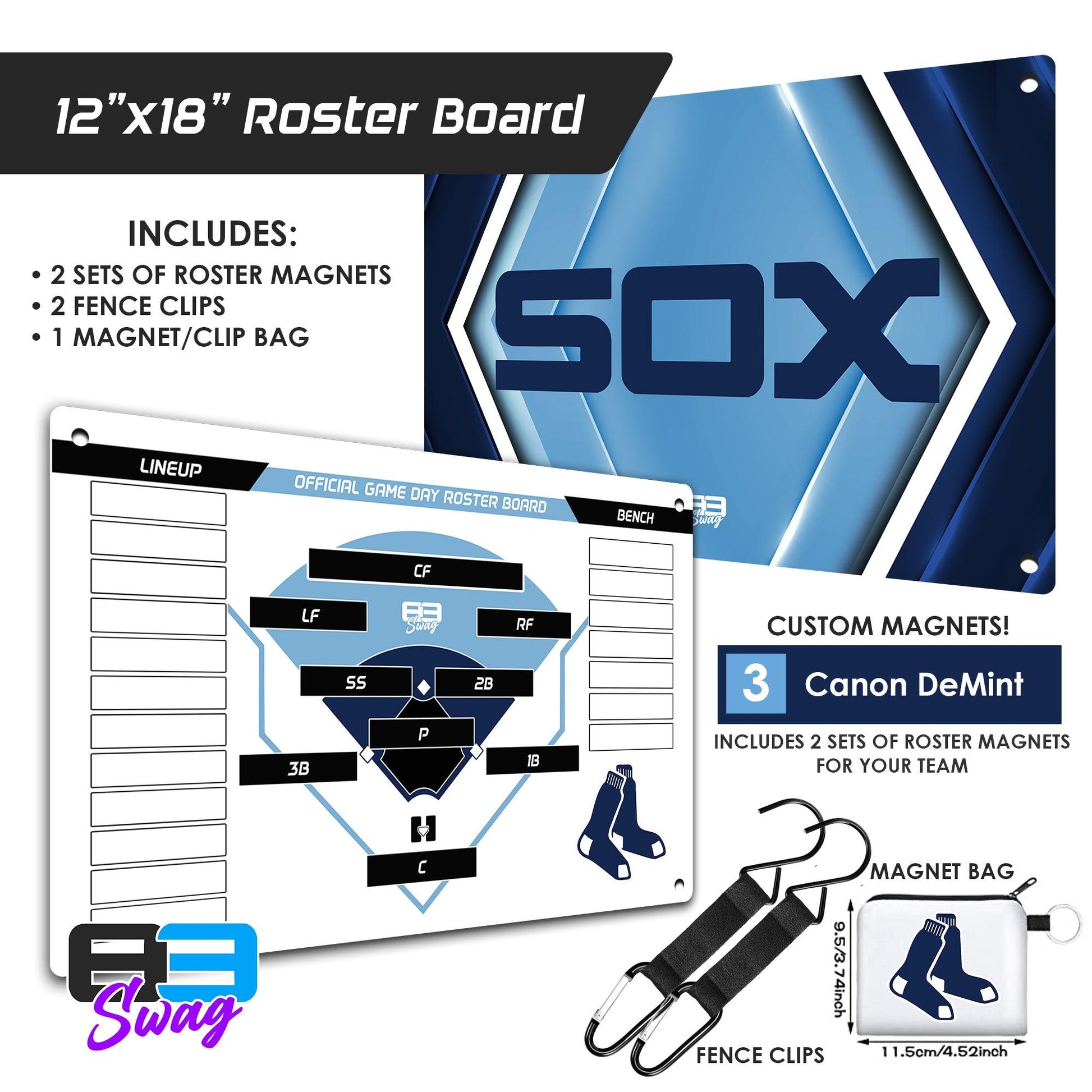 Blue Sox - Custom Team Roster Magnetic Board - 83Swag