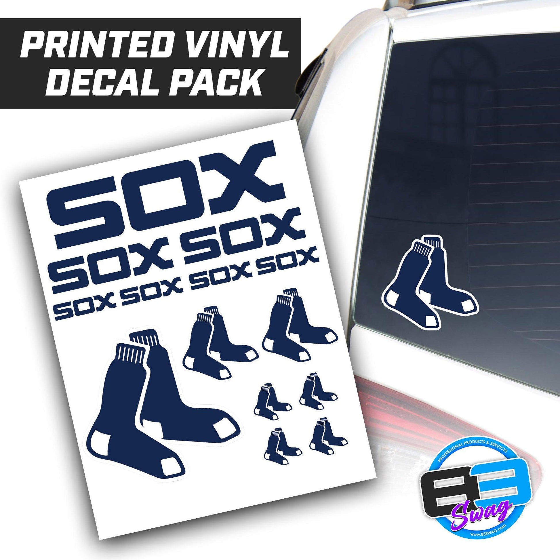 Blue Sox - Logo Decal Pack Sheet - 83Swag