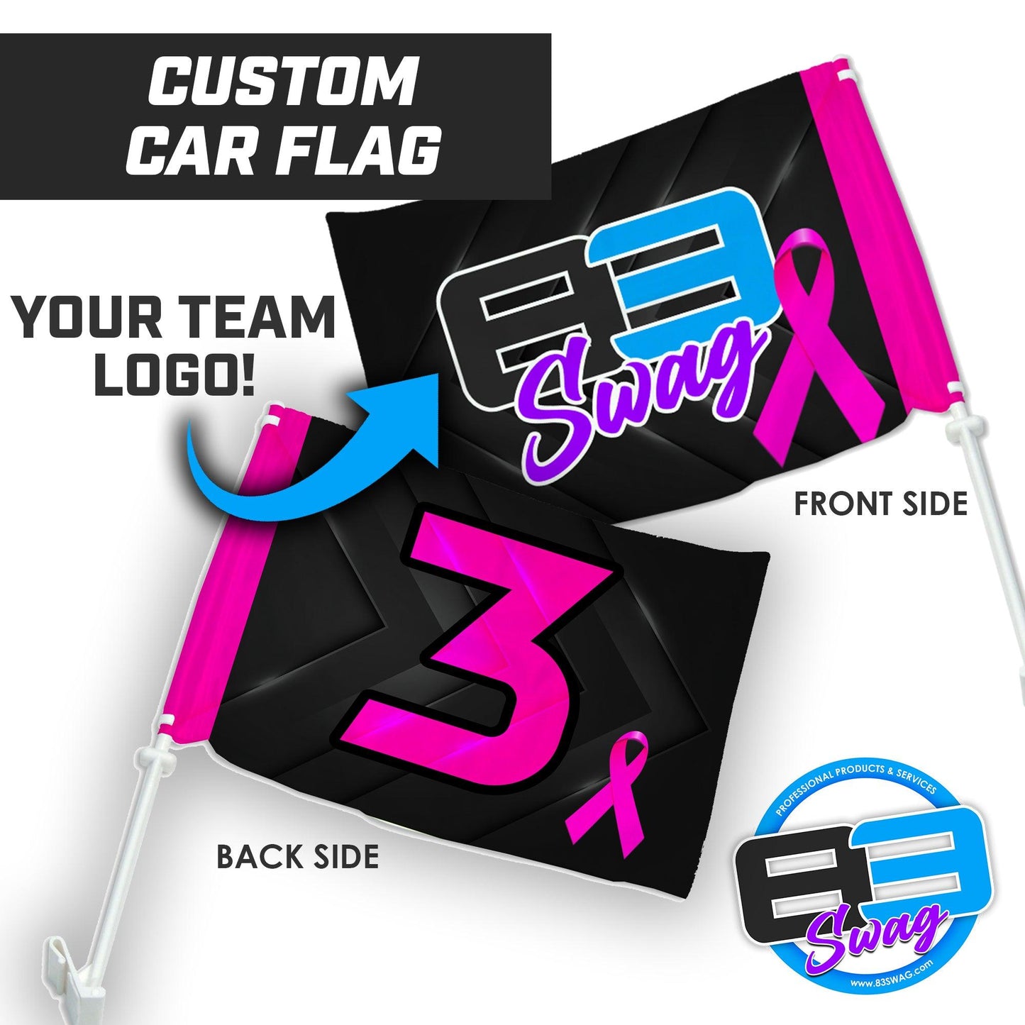 Breast Cancer Awareness - Car Flag - 83Swag