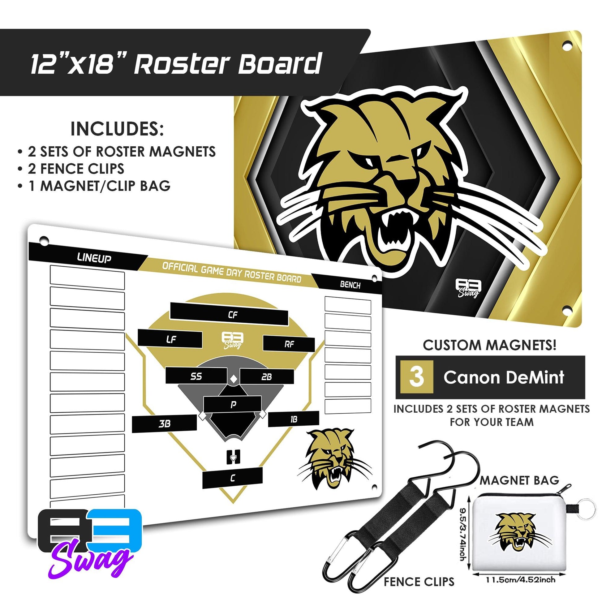 Buchholz High School - Custom Team Roster Magnetic Board - 83Swag