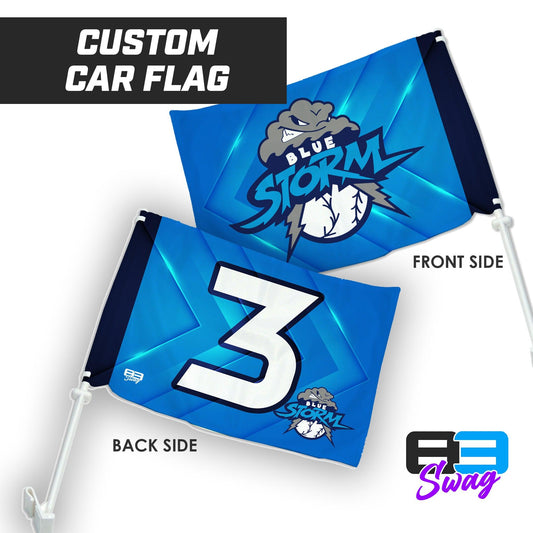 Car Flag - Blue Storm Baseball - 83Swag