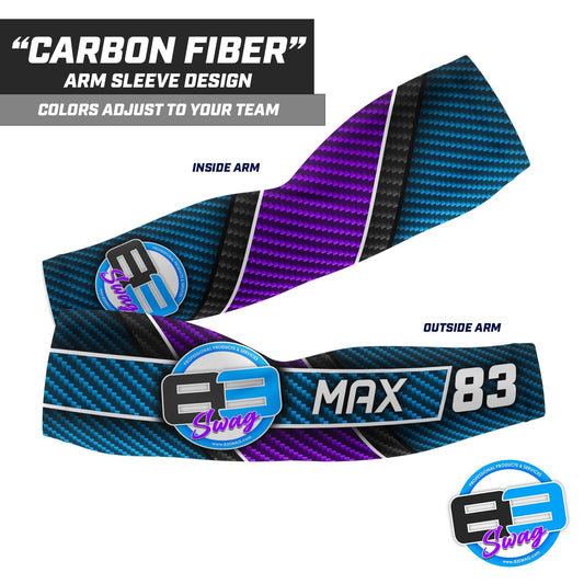 CARBON FIBER Design - Custom Arm Sleeve - Supply Your Team Logo & Colors! - 83Swag