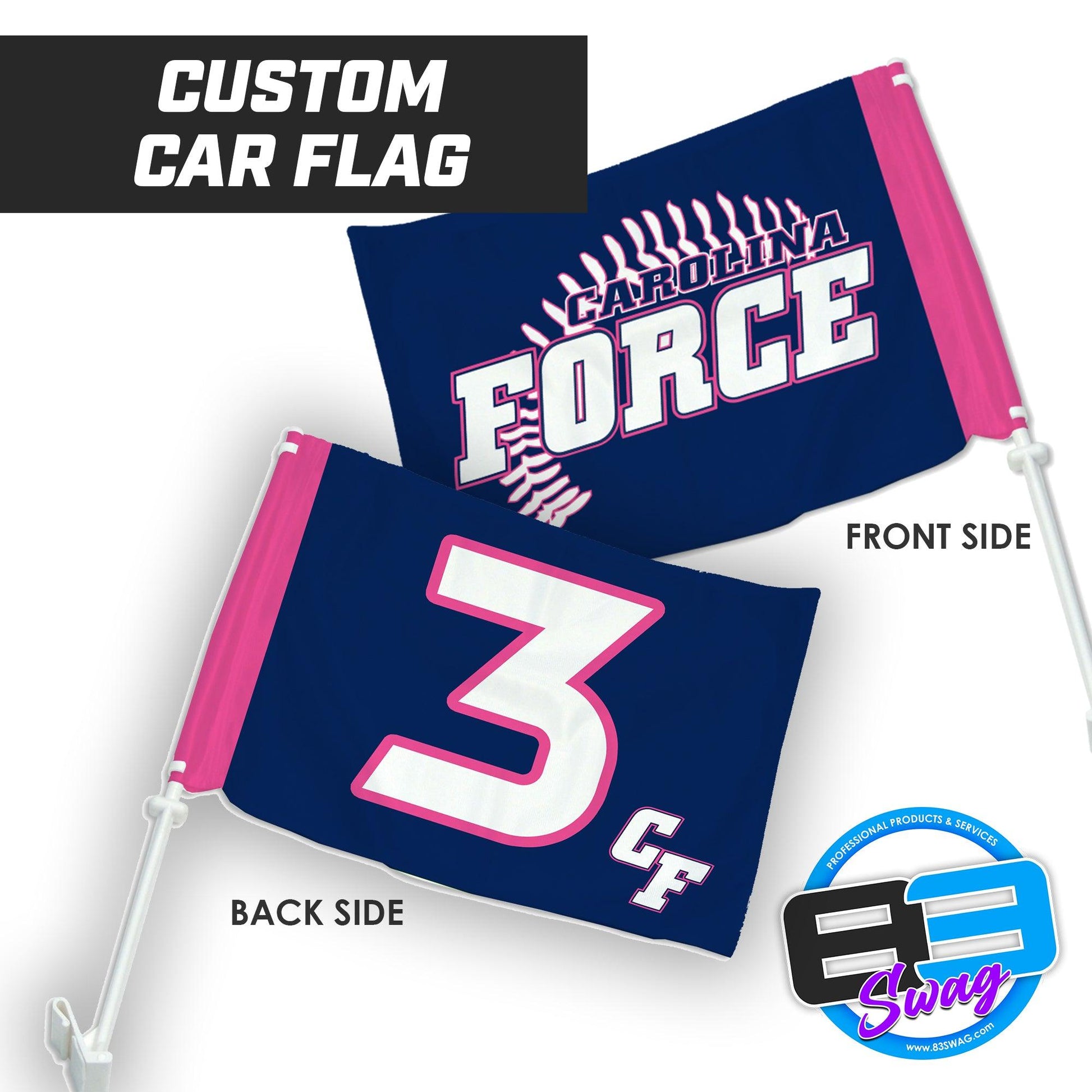 Carolina Force Softball - Car Flag - 83Swag