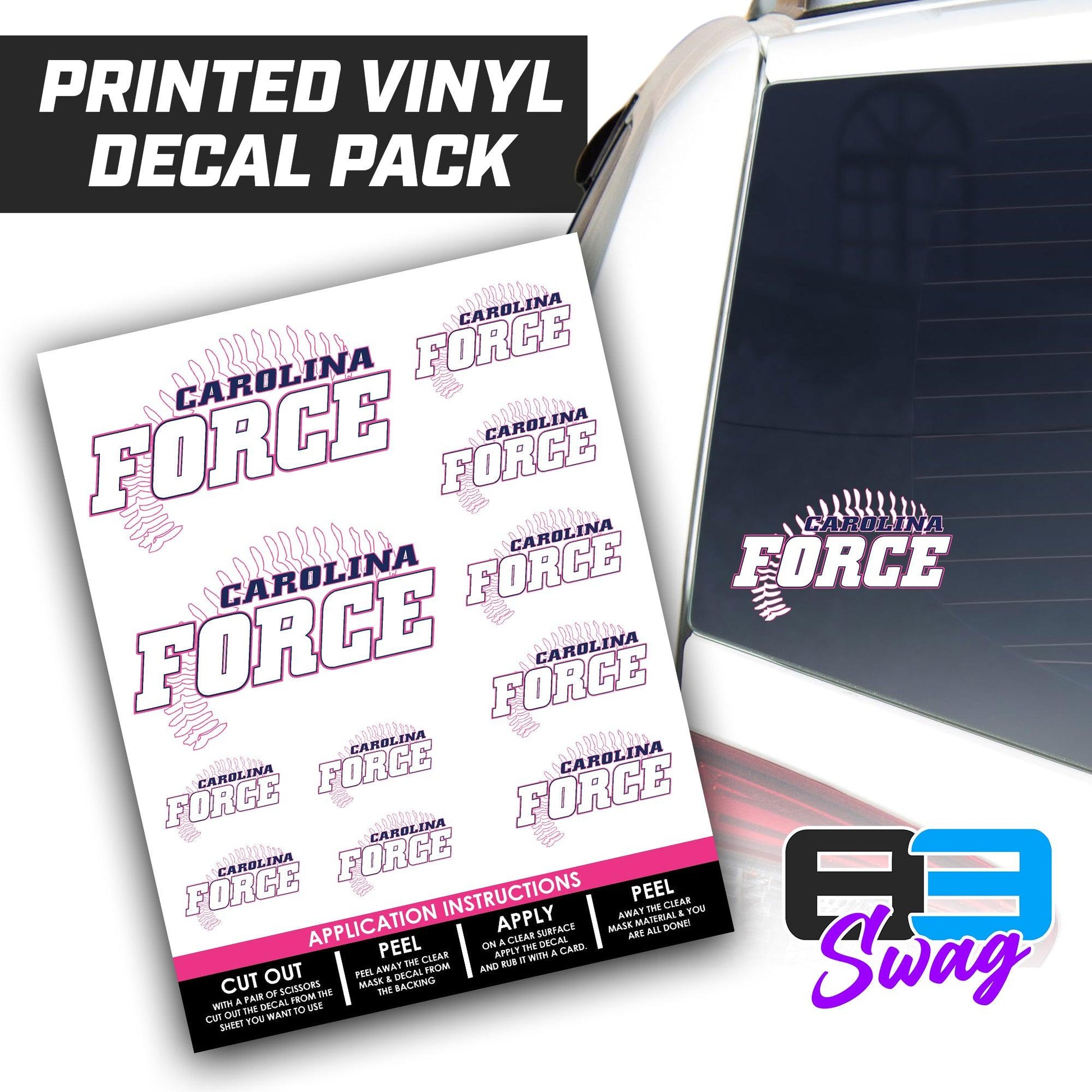 Carolina Force Softball V3-1 - Logo Decal Pack Sheet - 83Swag