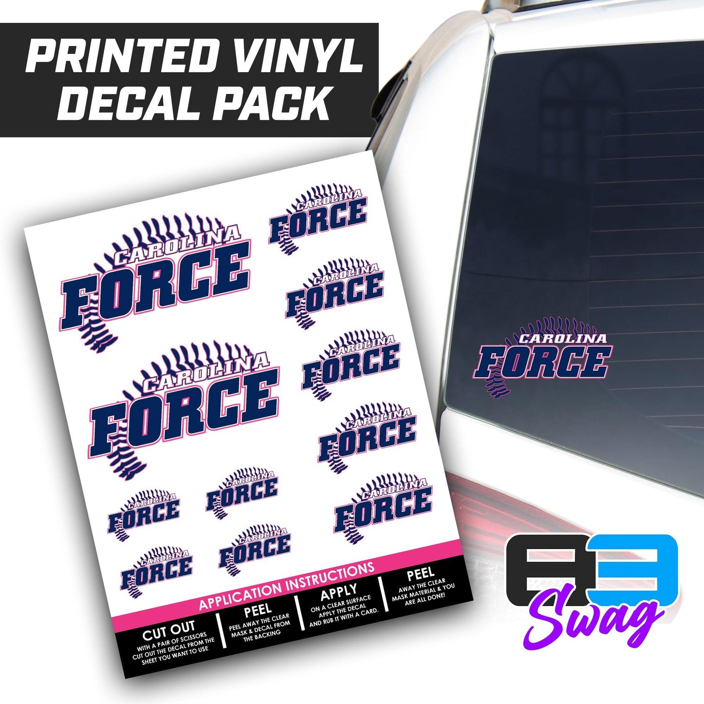 Carolina Force Softball V3-2 - Logo Decal Pack Sheet - 83Swag