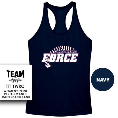 Carolina Force Softball V3 - Performance Women’s Racerback T - MULTIPLE COLORS AVAILABLE - 83Swag