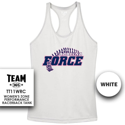 Carolina Force Softball V3 - Performance Women’s Racerback T - MULTIPLE COLORS AVAILABLE - 83Swag