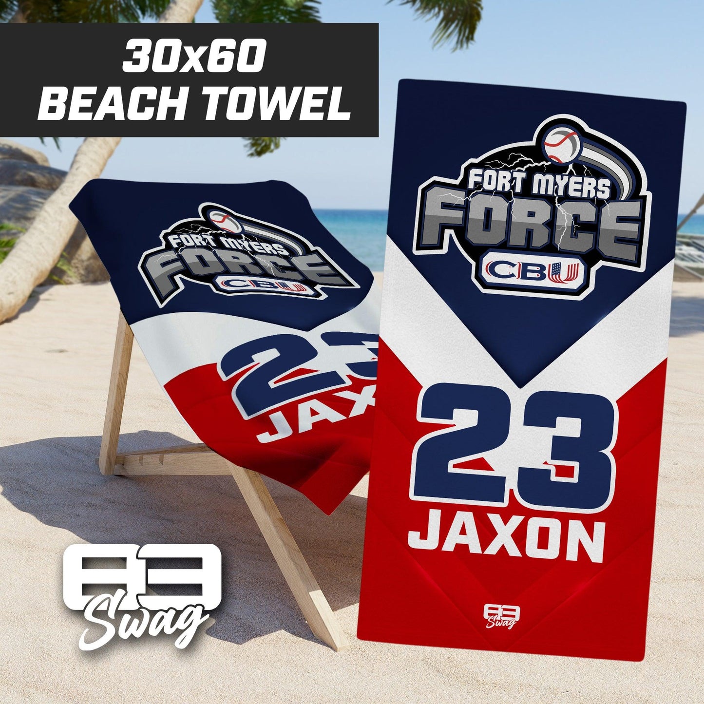 CBU Fort Myers Force - 30"x60" Beach Towel - 83Swag