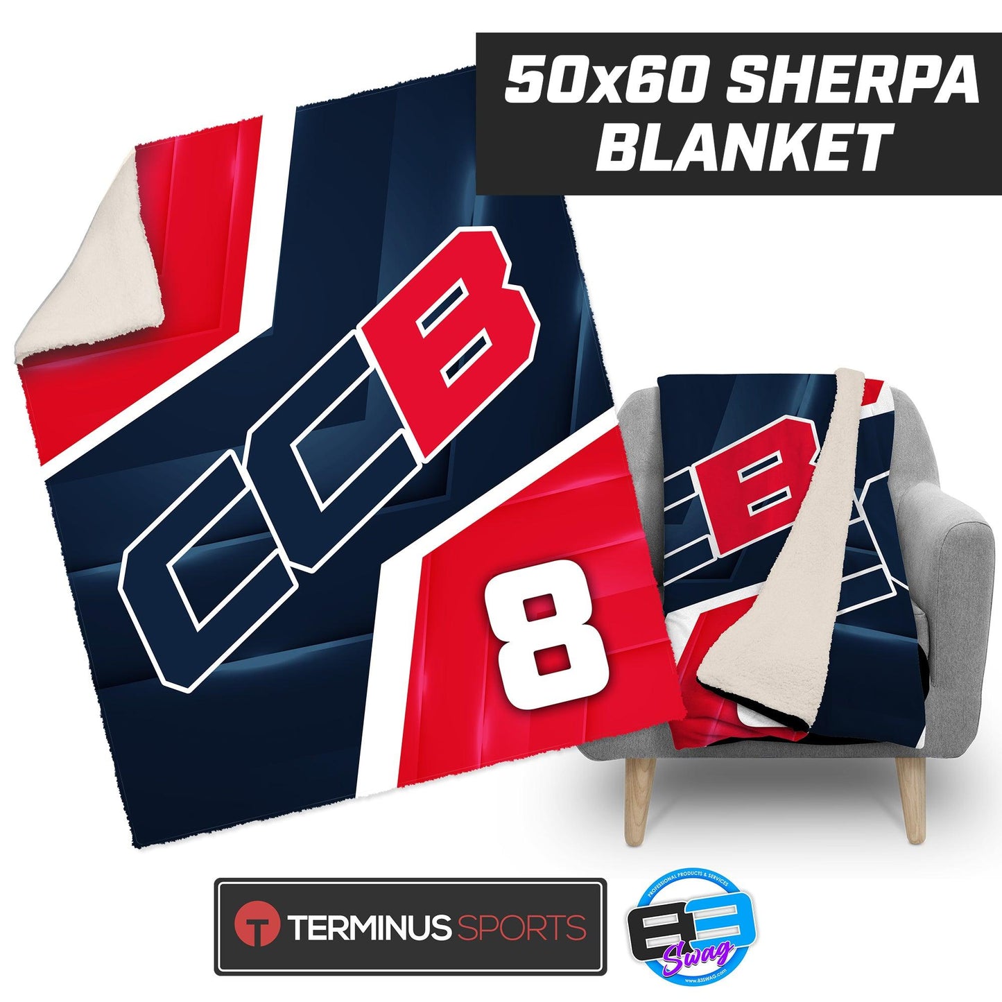 CCB - 50”x60” Plush Sherpa Blanket - 83Swag