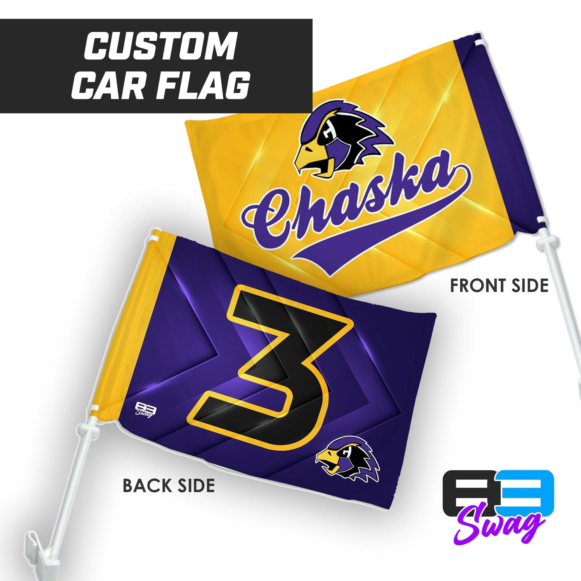 Chaska Hawks Baseball - Car Flag - 83Swag