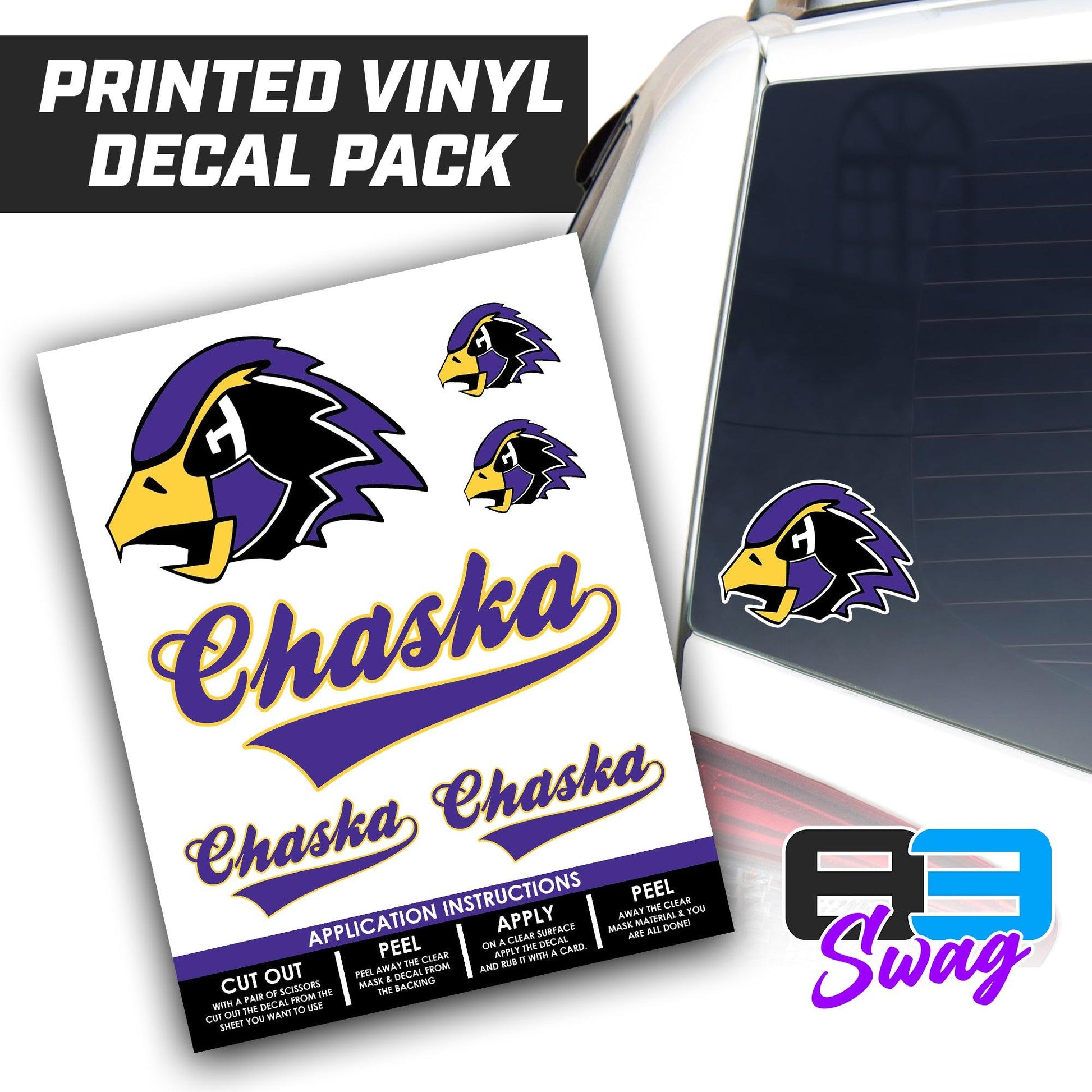 Chaska Hawks Baseball - Logo Decal Pack Sheet - 83Swag