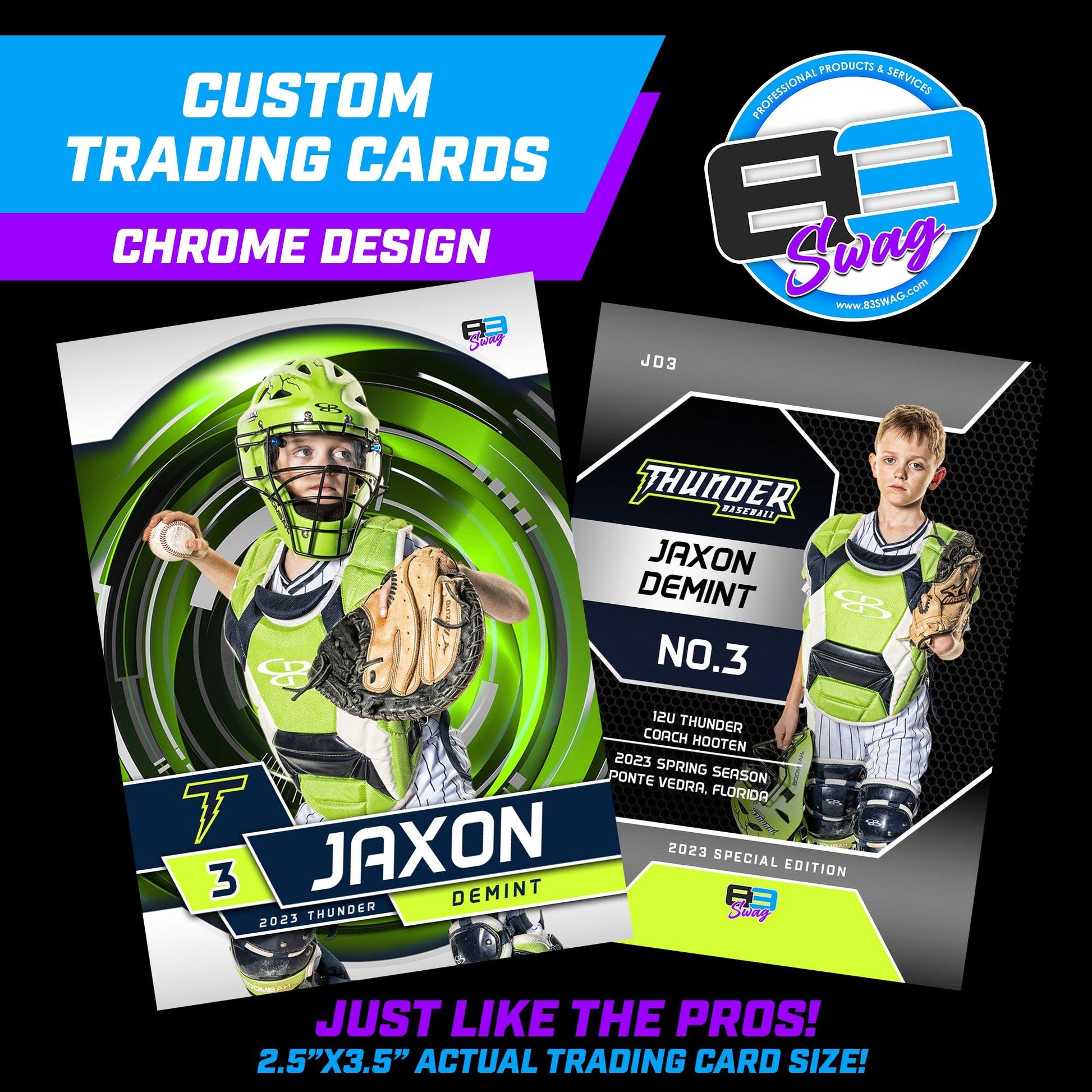 Chrome Design - Custom Player Trading Cards - 83Swag