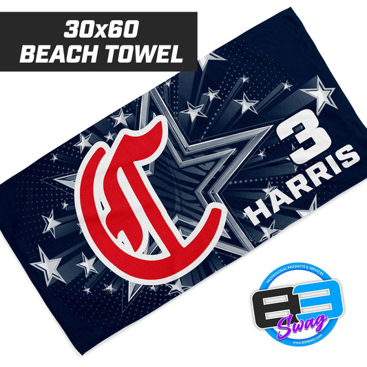 Colleyville Stars Baseball - 30"x60" Beach Towel - 83Swag