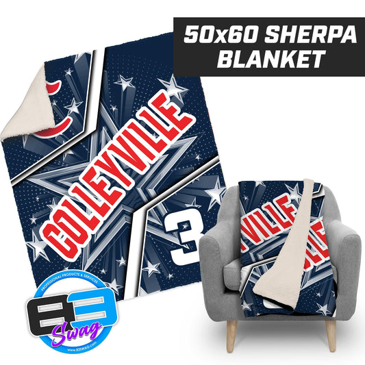 Colleyville Stars Baseball - 50”x60” Plush Sherpa Blanket - 83Swag