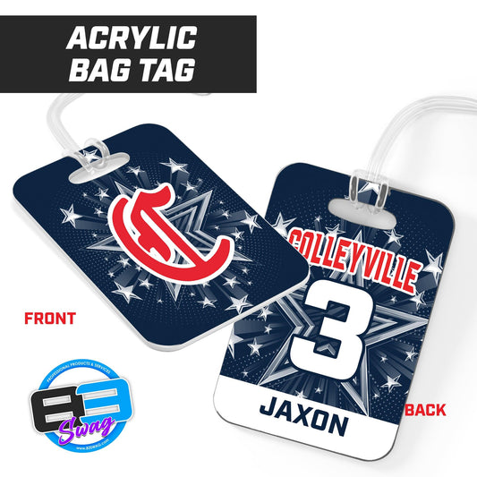 Colleyville Stars Baseball - Hard Acrylic Bag Tag - 83Swag