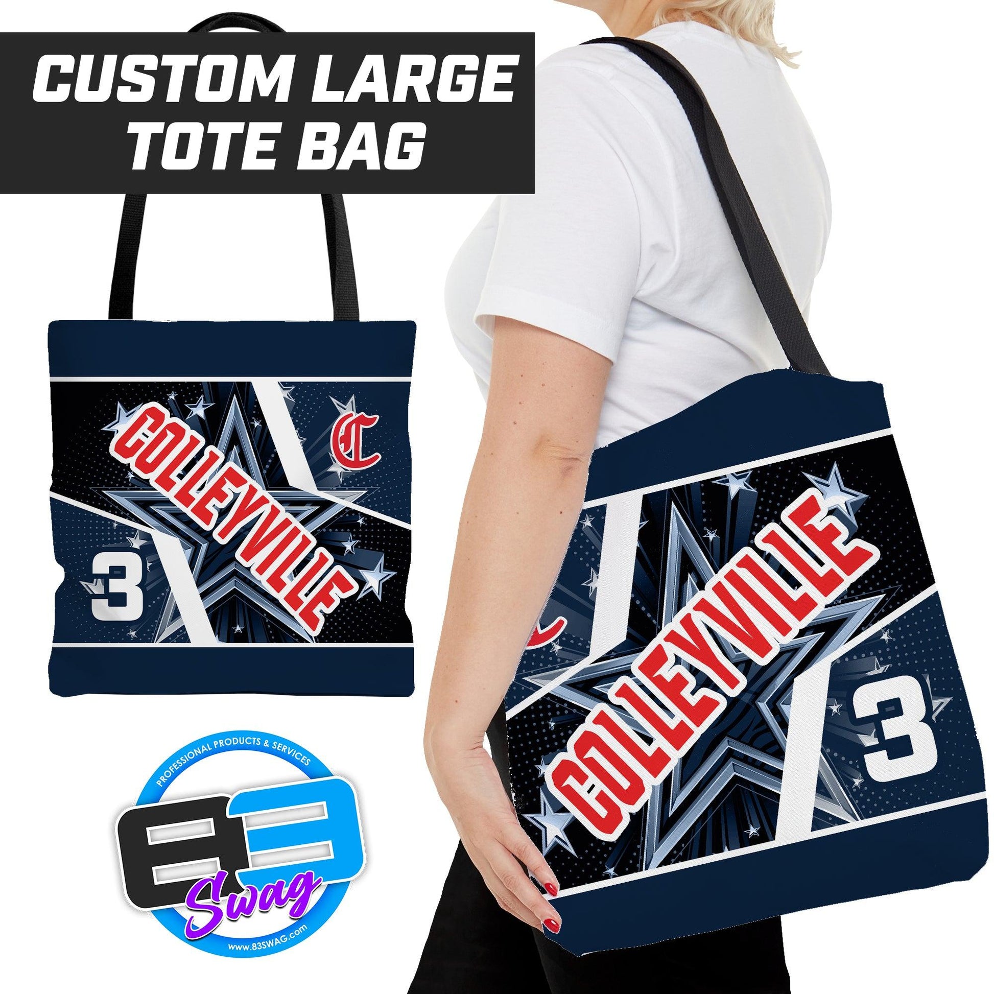 Colleyville Stars Baseball - Tote Bag - 83Swag