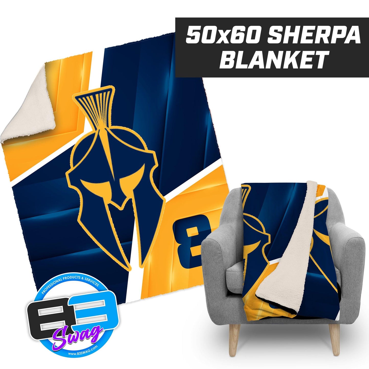 CONQUERORS Basketball - 50”x60” Plush Sherpa Blanket - 83Swag