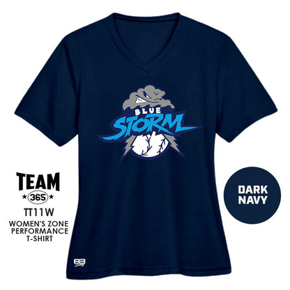 Cool & Dry Performance Women's Shirt - MULTIPLE COLORS AVAILABLE - Blue Storm Baseball - 83Swag