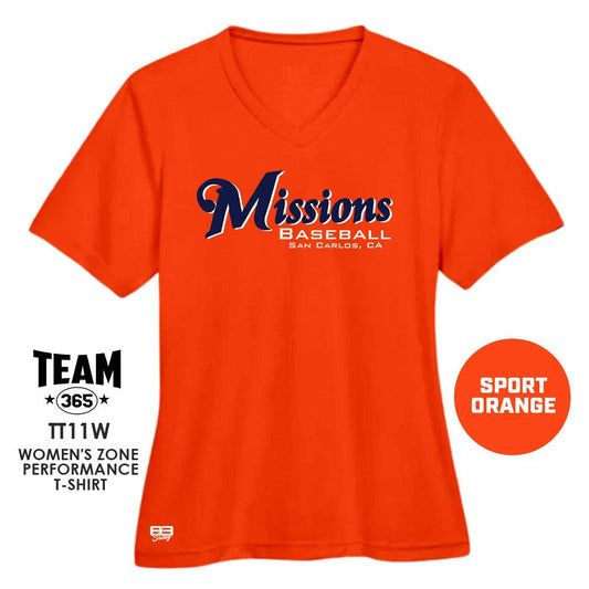 Cool & Dry Performance Women's Shirt - MULTIPLE COLORS AVAILABLE - Missions Baseball - 83Swag