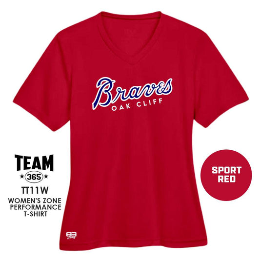 Cool & Dry Performance Women's Shirt - MULTIPLE COLORS AVAILABLE - Oak Cliff Braves Baseball - 83Swag