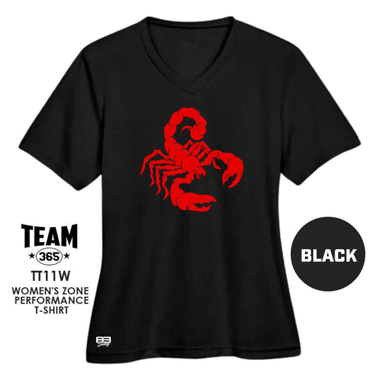 Cool & Dry Performance Women's Shirt - MULTIPLE COLORS AVAILABLE - Scorpions Baseball V2 - 83Swag