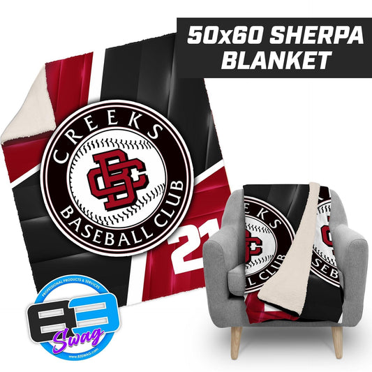 Creeks Baseball Club - CBC - 50”x60” Plush Sherpa Blanket - 83Swag