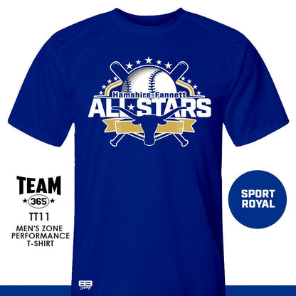 Crew - Performance T-Shirt - MULTIPLE COLORS AVAILABLE - Hamshire-Fannett All Stars Baseball - 83Swag