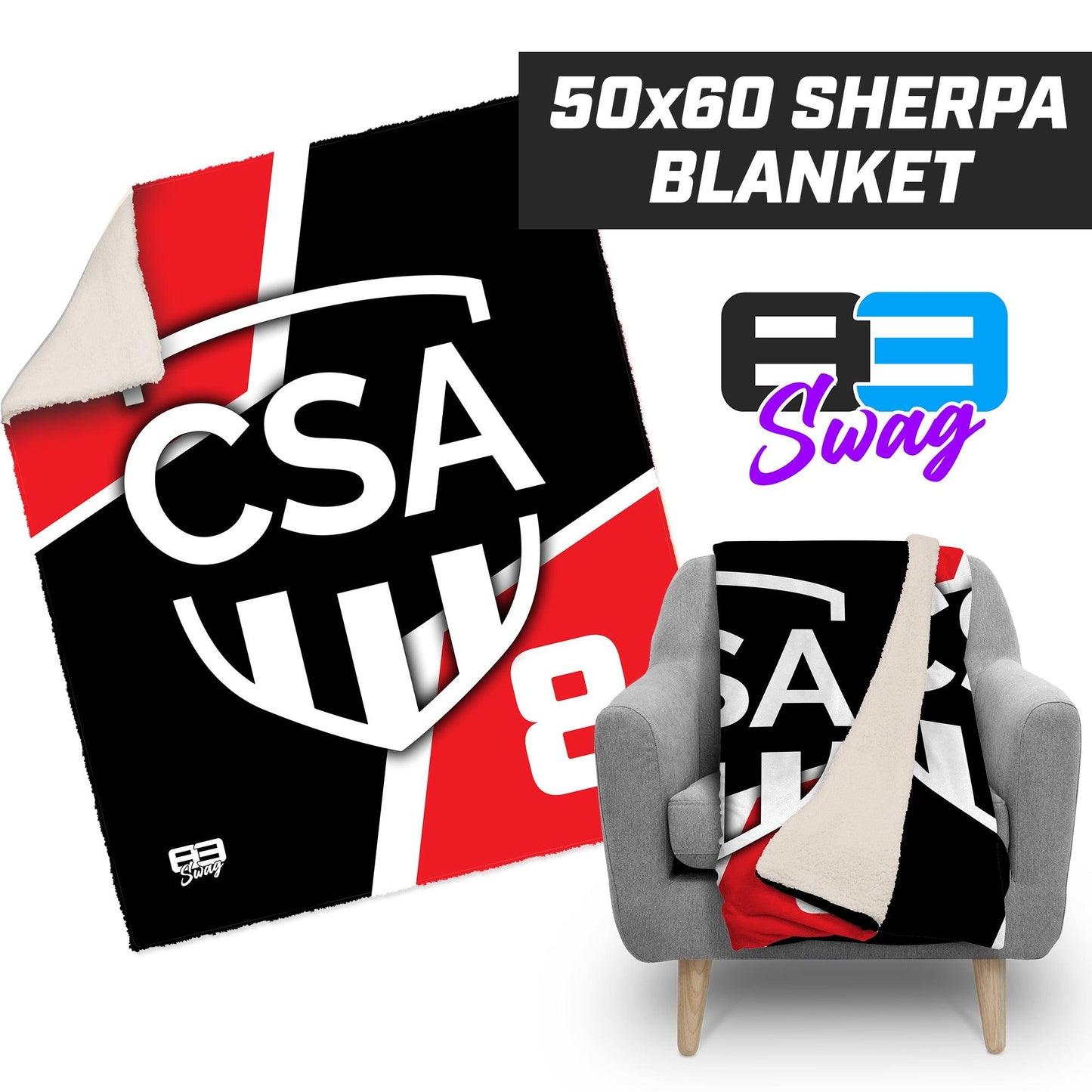 CSA Sports 2024 Edition - 50”x60” Plush Sherpa Blanket - 83Swag