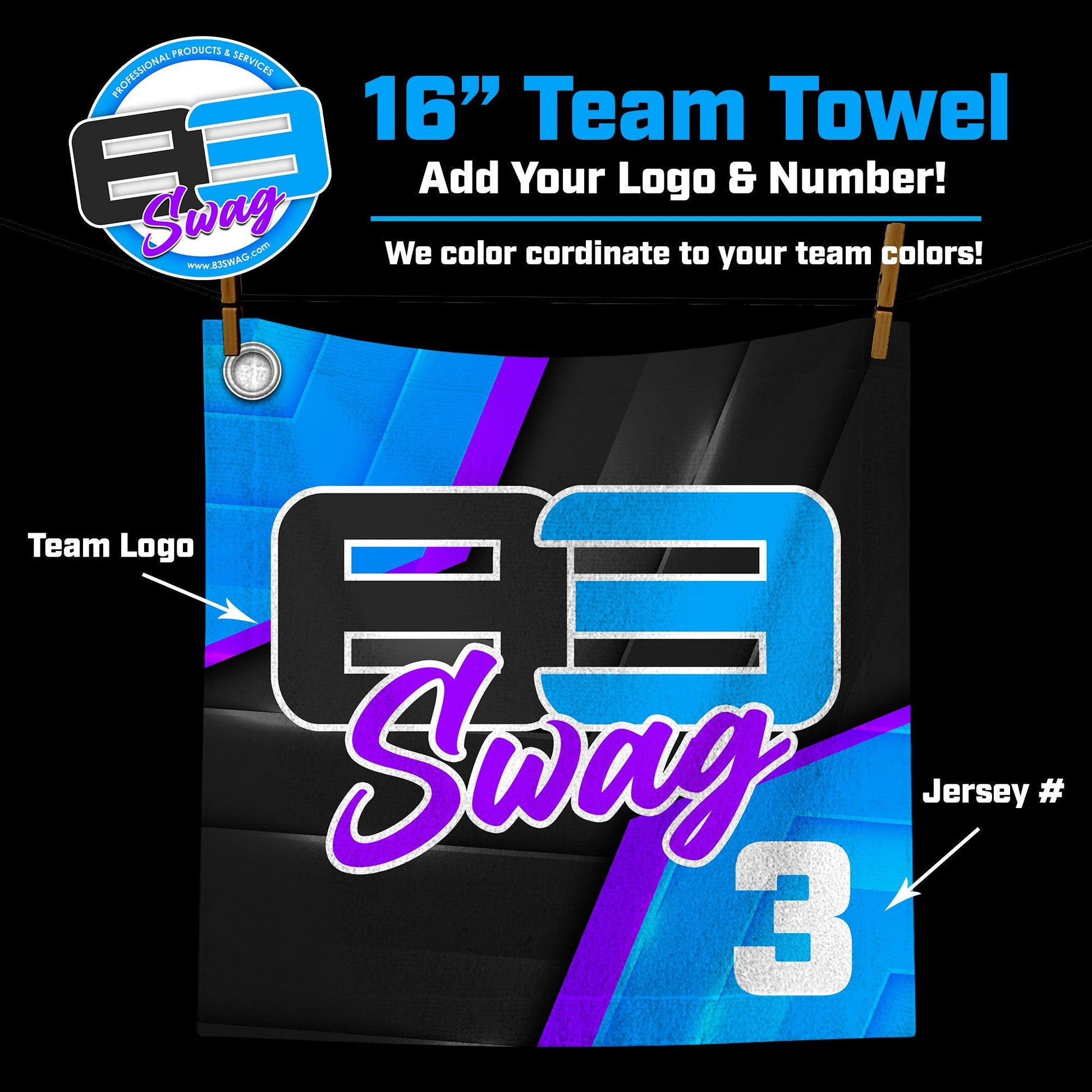 Custom 14"x14" Rally Towel - 83Swag