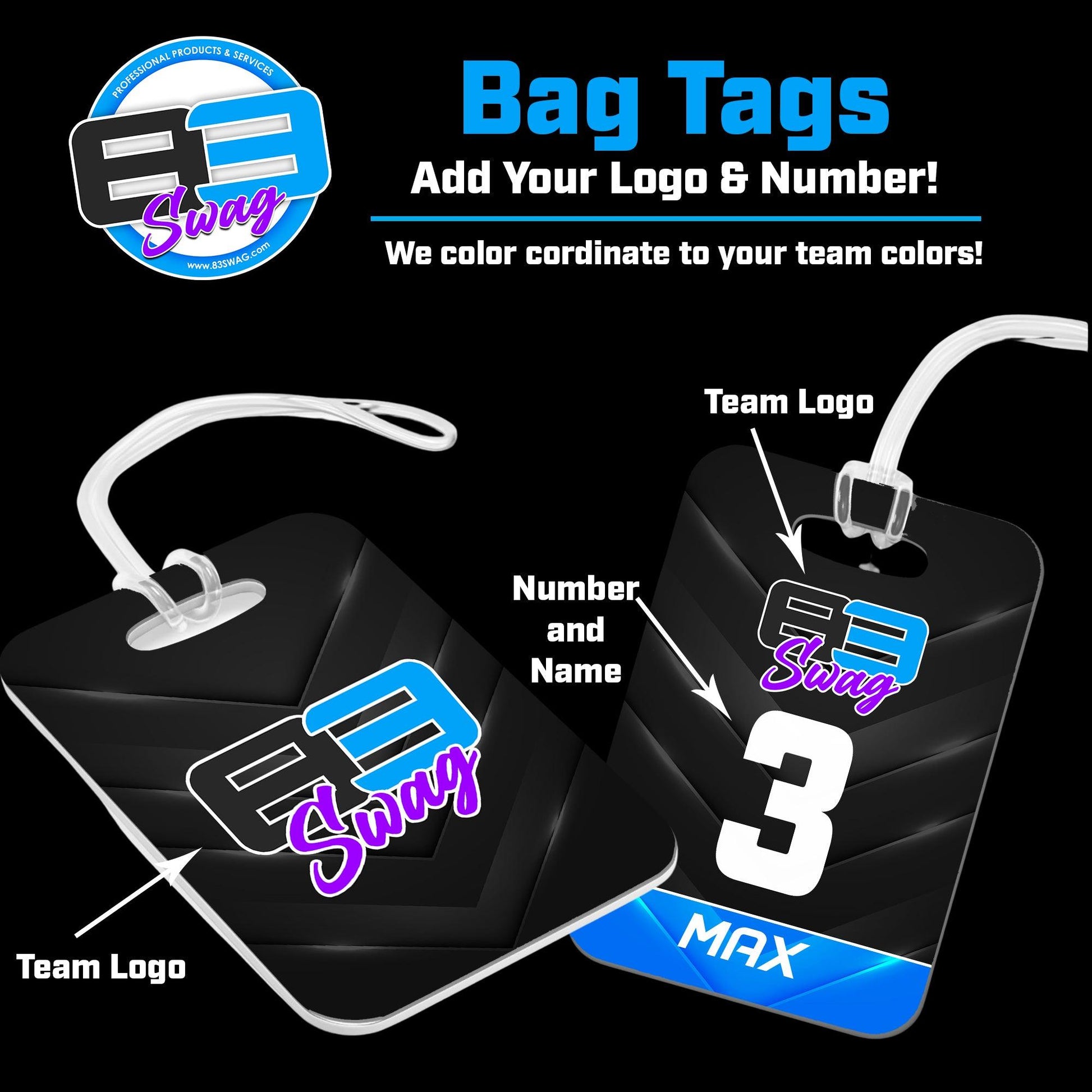 Custom Hard Acrylic Bag Tag - 83Swag