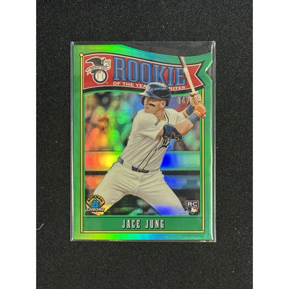 2025 Bowman Jace Jung Rookie Favorites Green Refractor /99 #ROY-8 RC Tigers