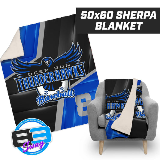 Deep Run Thunderhawks Baseball - 50”x60” Plush Sherpa Blanket - 83Swag