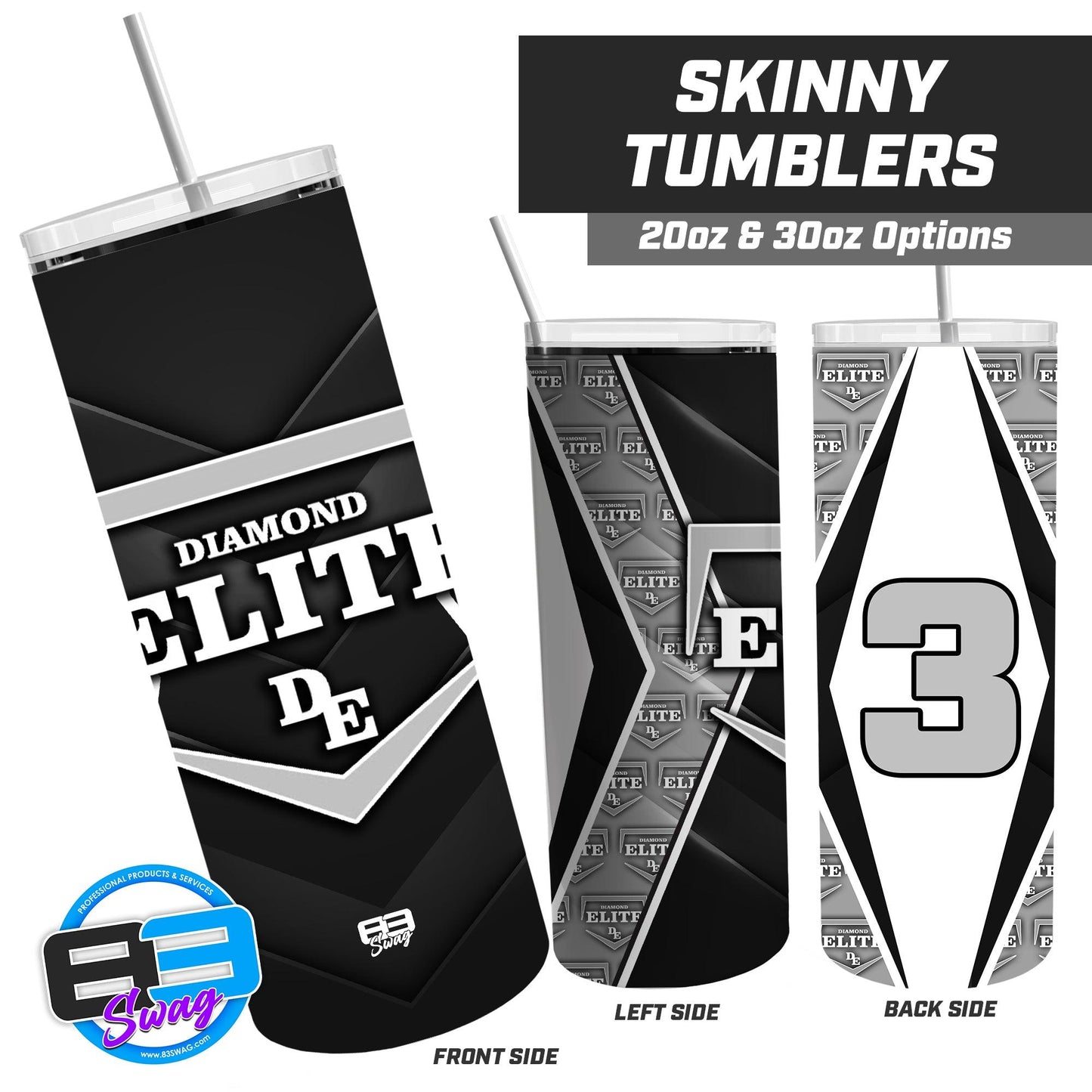 Diamond Elite Softball - 20oz & 30oz Skinny Tumbler - 83Swag